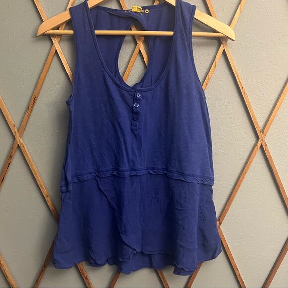 Anthropologie Tops - Anthropologie Little Yellow Button Babydoll Tank Top